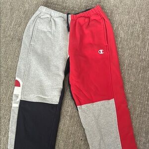 Champion Kids' Red and Gray Colorblock Joggers